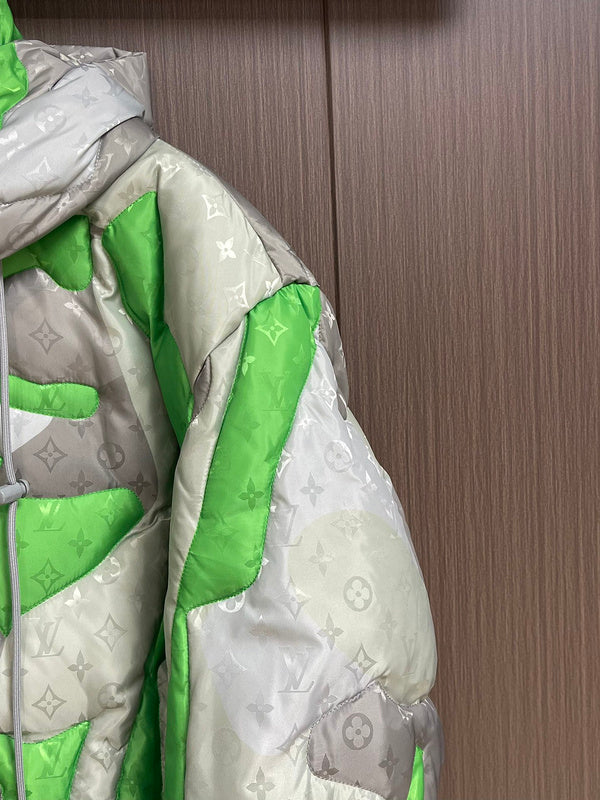 Full styled look of Louis Vuitton luxury clothing with logo-detail design