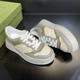 Gucci crisp white luxury sneakers view 7 retro runner design