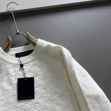 Full styled look of Louis Vuitton luxury clothing with monogram-inspired silhouette