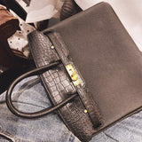 Side view of chic structured handbag