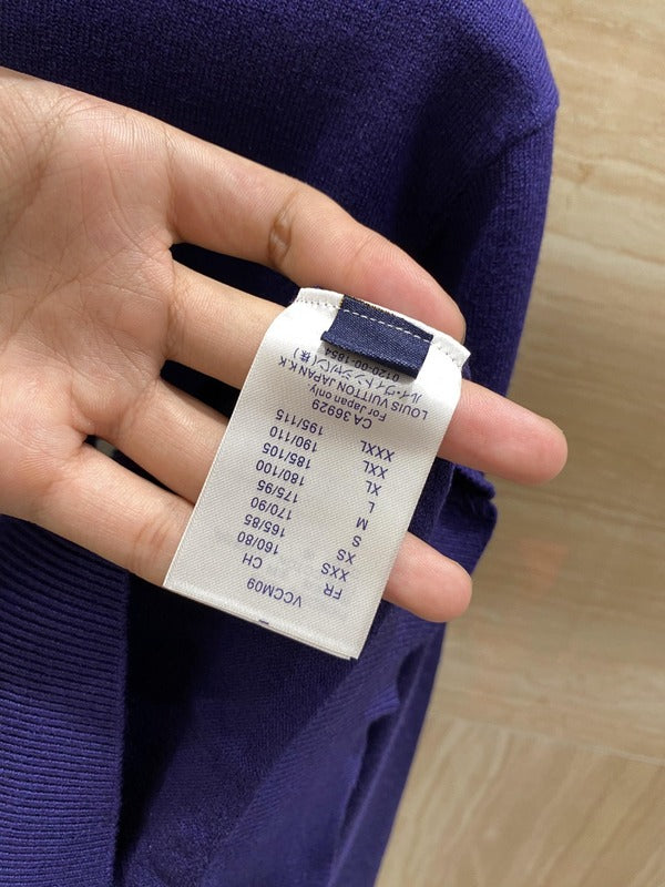 Close-up detail shot of Louis Vuitton luxury clothing with runway-inspired design