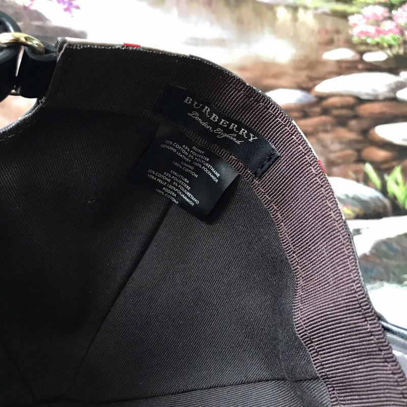 Close-up detail view of Burberry unisex cap