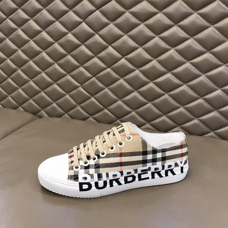 Burberry Chocolate Brown Low-Top Sneakers - Heel Detail View