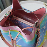 Back view of sleek modern women's handbag – women's statement bag