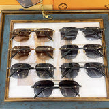 Close-up detail view of Louis Vuitton unisex sunglasses
