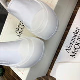 Alexander McQueen Red Combat Boots - Heel Detail View