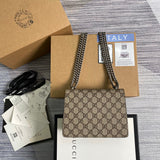 Front view of signature polished women's handbag – women's statement bag