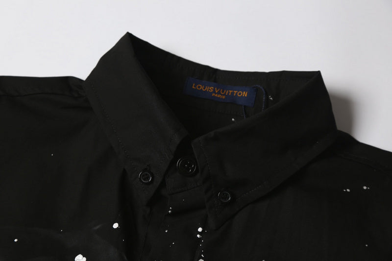 Back view of Louis Vuitton luxury clothing with monogram-inspired silhouette