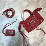Sophisticated Faux Leather Handbag - Sleek Minimalist Lines | Women's Everyday Carry Handbag #703 - front view (image 1) of designer-inspired handbag