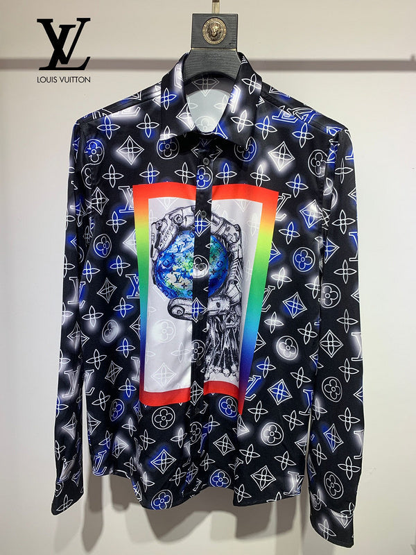 Front view of Louis Vuitton cotton t-shirt with signature branding