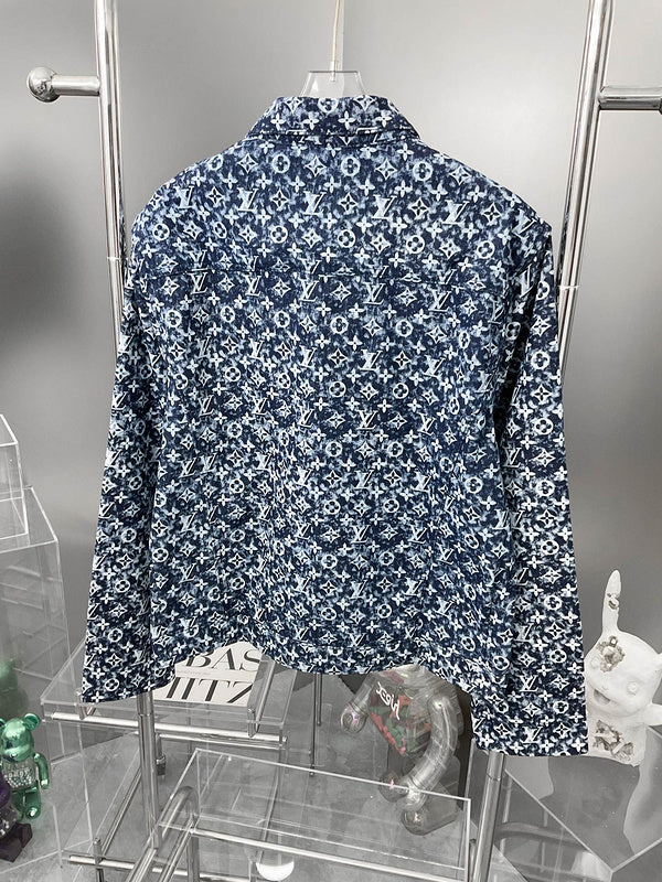 Close-up detail shot of Louis Vuitton luxury clothing with everyday silhouette