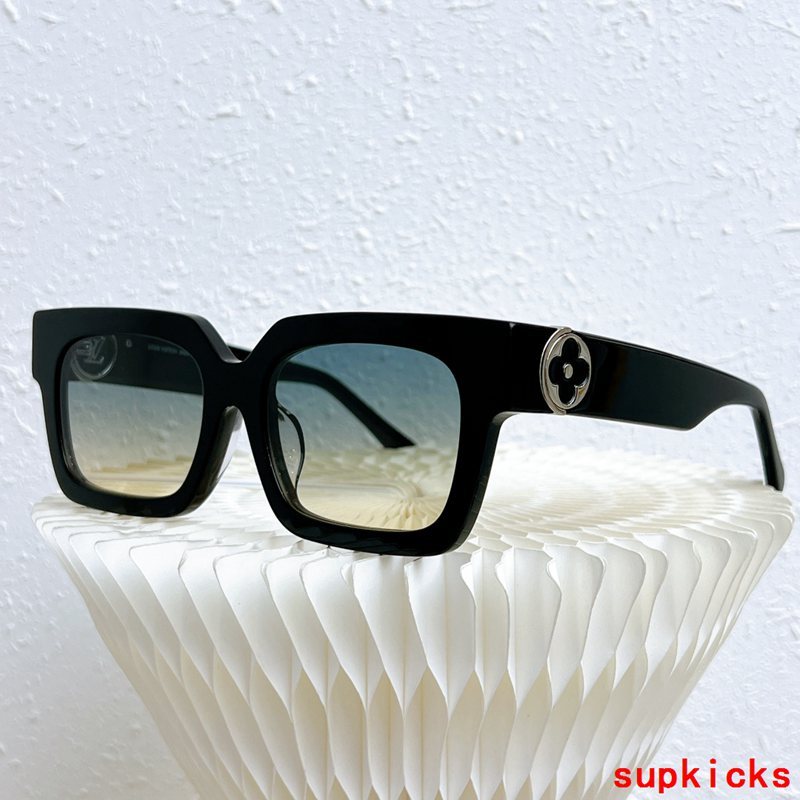 Close-up detail view of Louis Vuitton unisex sunglasses