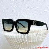Close-up detail view of Louis Vuitton unisex sunglasses