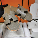 Hermès Nude Block Heel Sandals - Detail Shot of Craftsmanship