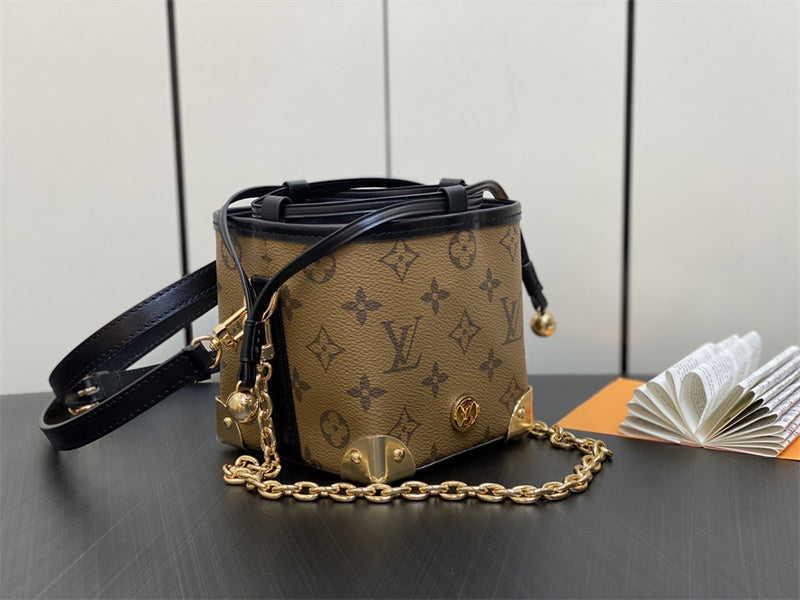  Understated crossbody bag carried on shoulder