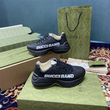 Gucci two-tone luxury sneakers view 7 breathable knit upper