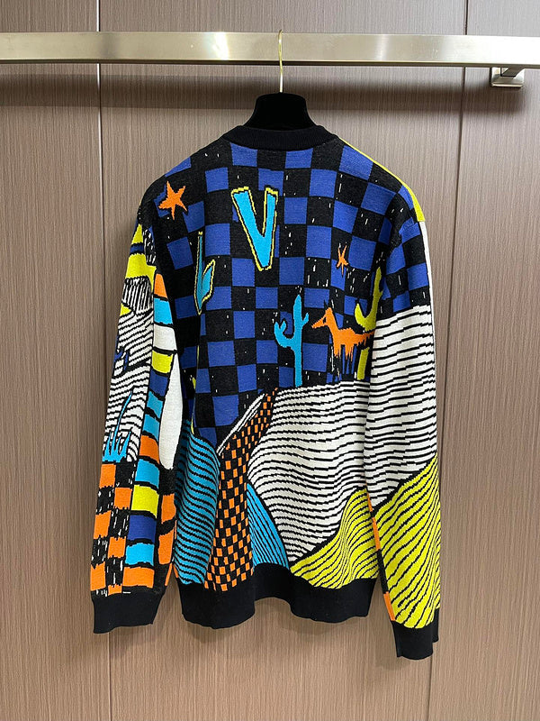 Side profile of Louis Vuitton luxury clothing with logo-detail design