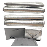 Side view of Balenciaga wallet Silver premium designer bag