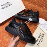 Alexander McQueen Grey Bow-Detail Flats - Angled View