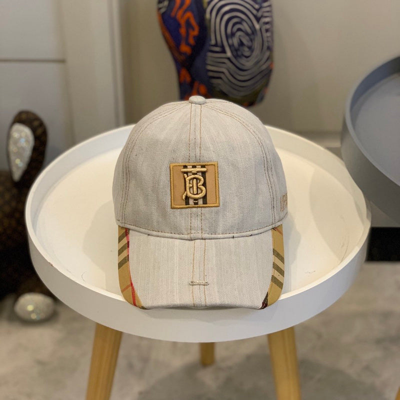 Close-up detail view of Burberry unisex cap