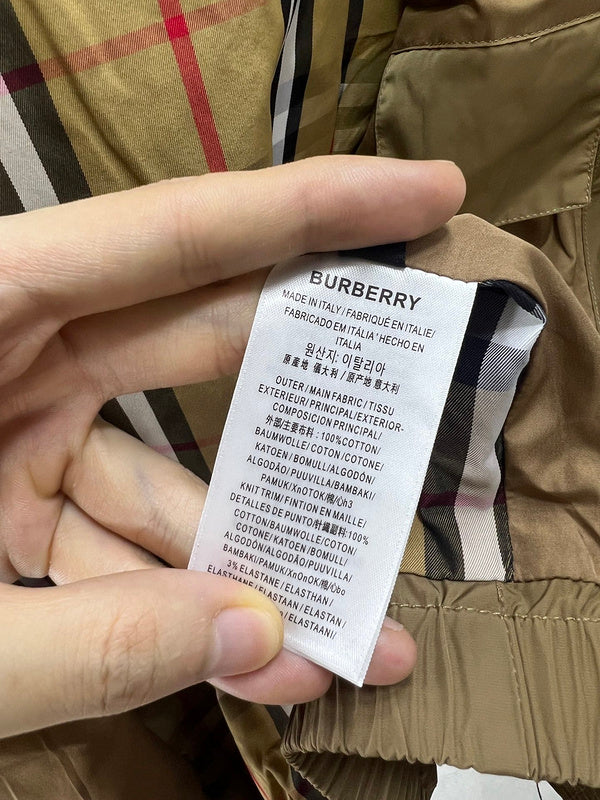 Close-up of Burberry designer clothing craftsmanship