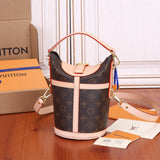  Understated shoulder bag carried on shoulder