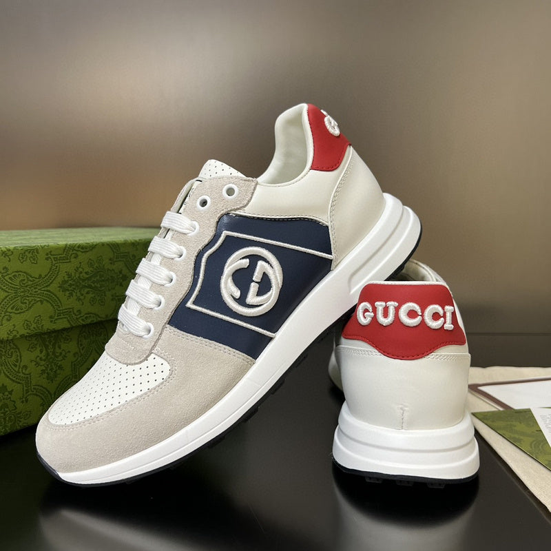Gucci bold contrast luxury sneakers view 5 breathable knit upper