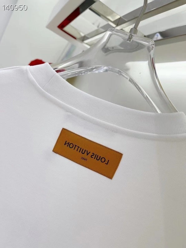 Side profile of Louis Vuitton luxury clothing with runway-inspired design