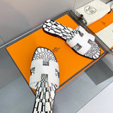 Hermès Camel Block Heel Sandals - Lifestyle Styling Shot