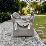 Side view of chic structured handbag