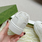 Gucci neutral cream luxury sneakers view 7 minimalist modern build