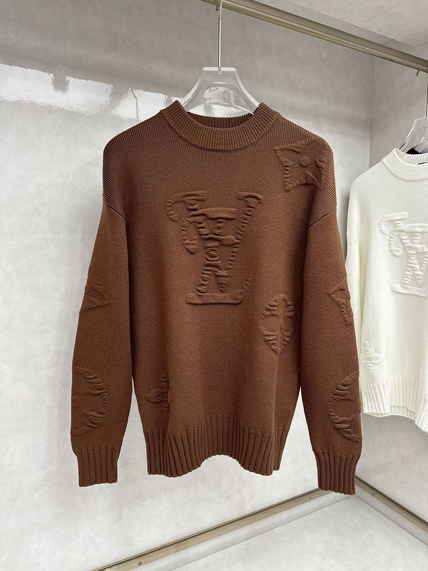 Front view of Louis Vuitton luxury clothing with tailored silhouette