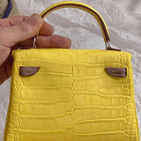 Side view of modernist structured handbag