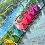  Minimalist shopper bag carried on shoulder