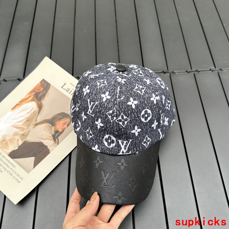 Close-up detail view of Louis Vuitton unisex cap