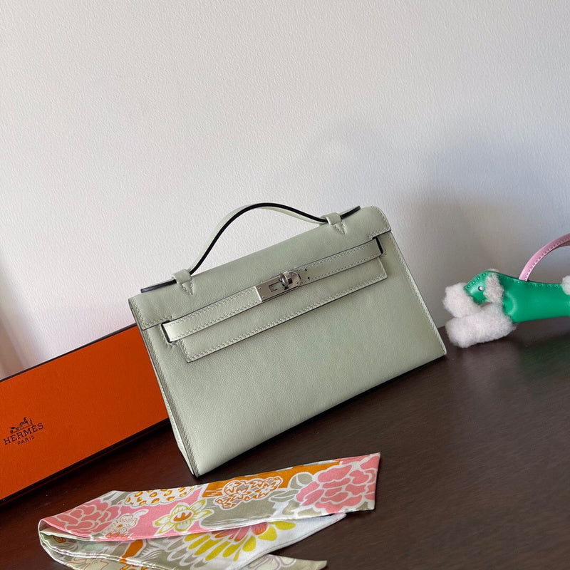 Side view of elegant structured handbag