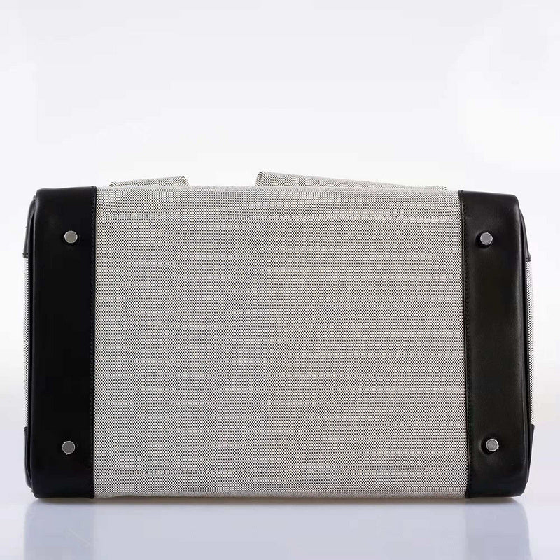 Side view of modern structured handbag