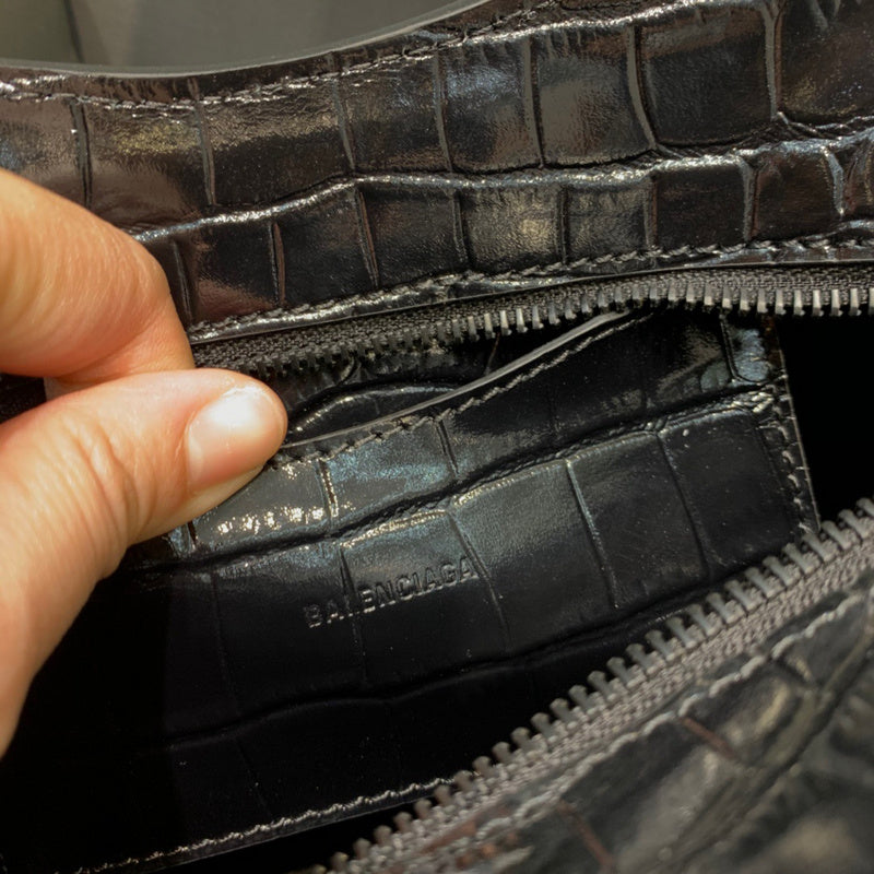 Statement Vegan Leather Handbag - Polished Finish | Women's Everyday Carry Handbag #322 - alternate angle view (image 8) of designer-inspired handbag