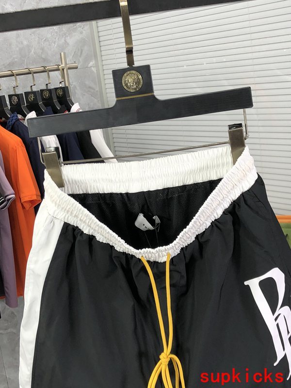 Back view of Rhude luxury clothing with label-forward styling