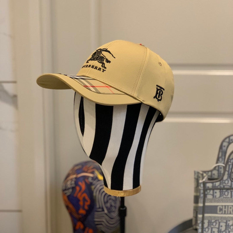 Close-up detail view of Burberry unisex cap