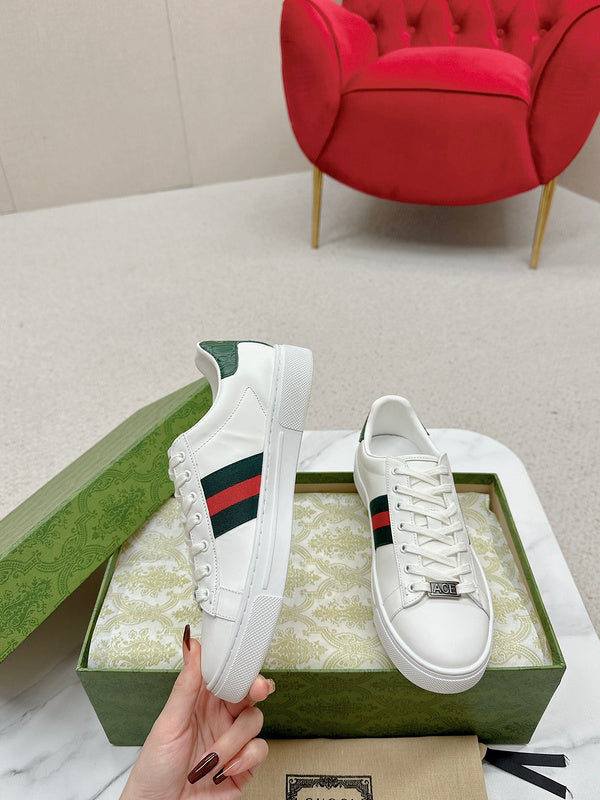 Gucci sneakers detailed view showing premium designer craftsmanship