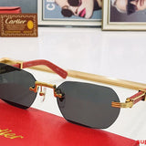 Close-up detail view of Cartier unisex sunglasses