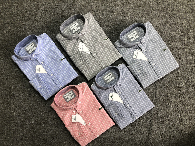 Close-up detail shot of Lacoste luxury clothing with logo-detail design