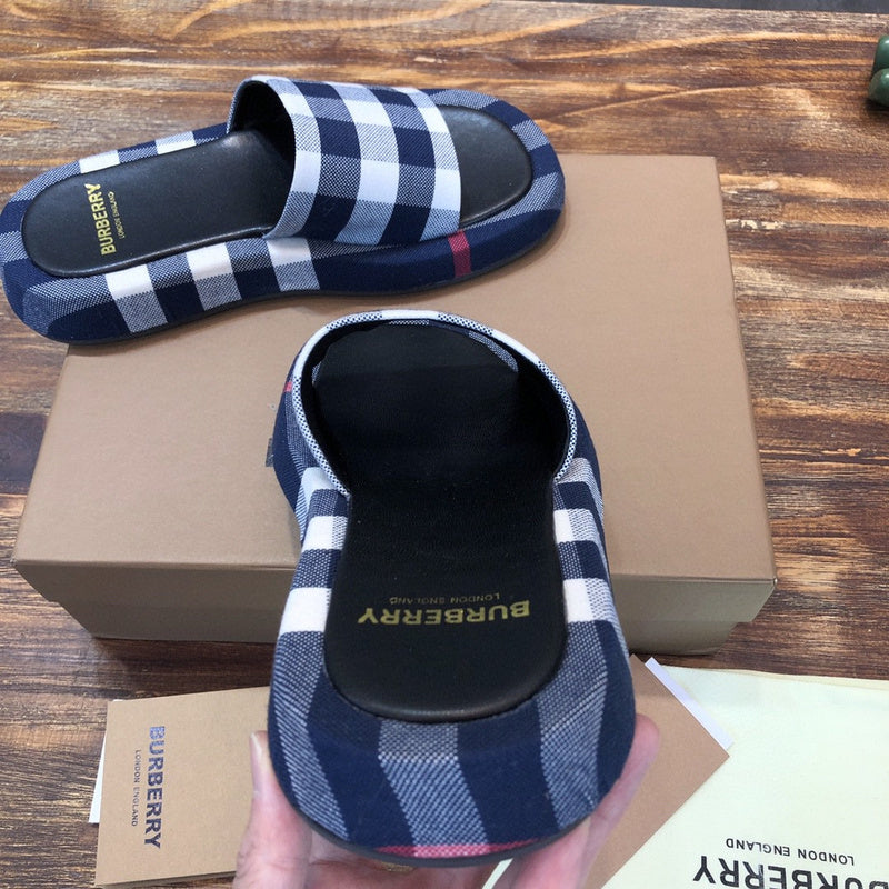 Burberry Chocolate Brown Classic Ballet Flats - Angled View