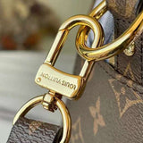 Handle and strap detail of modern structured women's handbag – women's premium purse