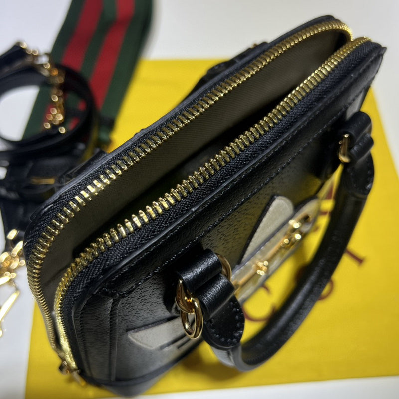 Close-up detail of classic structured women's handbag – women's statement bag