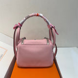  clean-lined handbag detail view showing craftsmanship