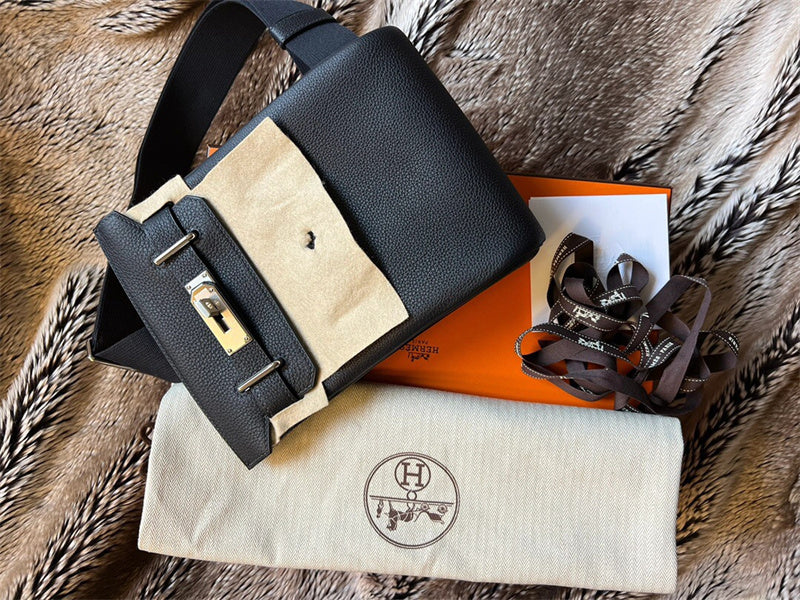 Side view of versatile structured handbag