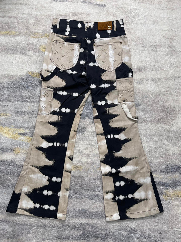 Side profile of Louis Vuitton luxury clothing with label-forward styling