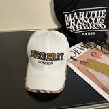 Close-up detail view of Burberry unisex cap
